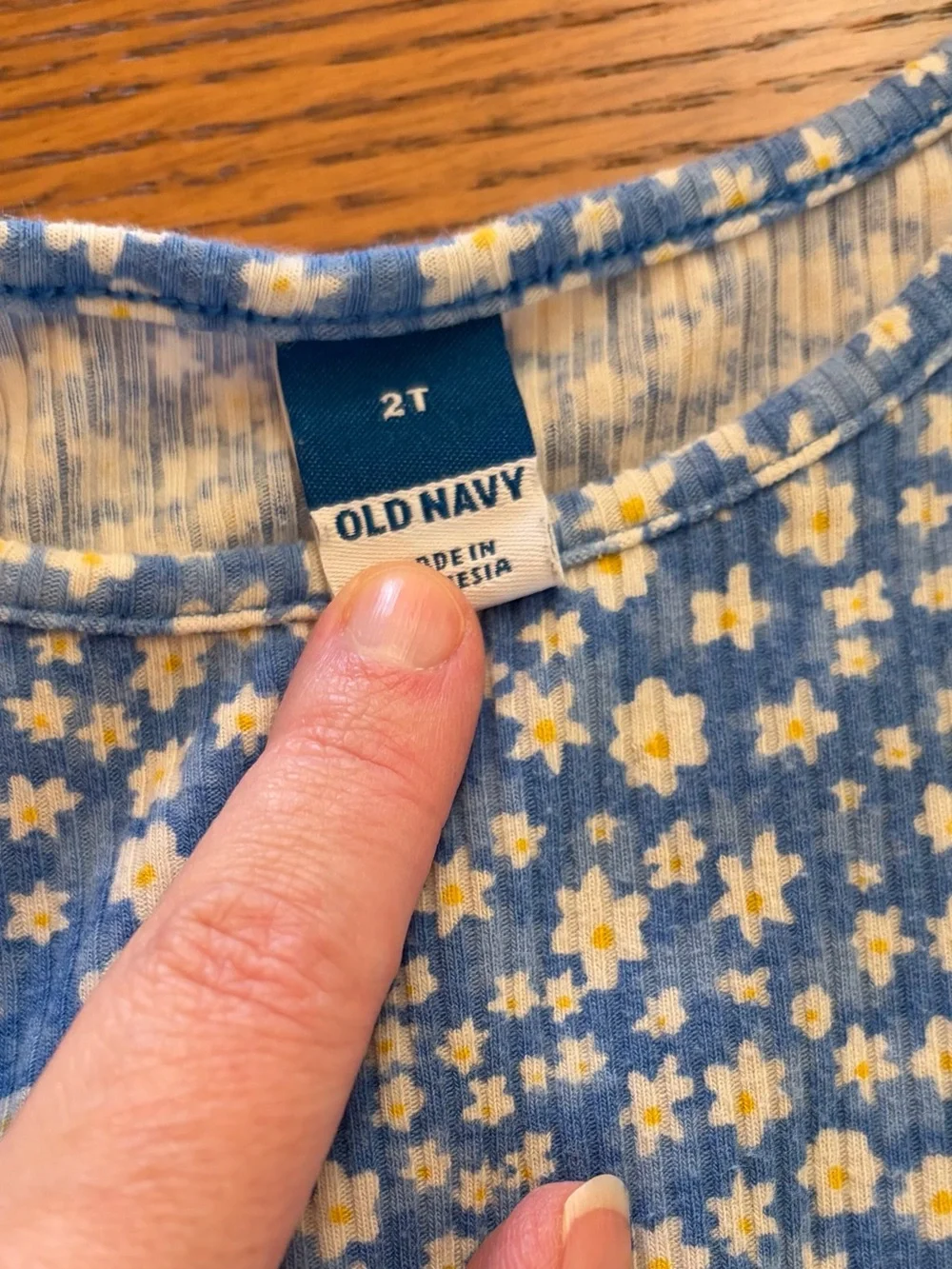Old Navy Blue Floral Short-Sleeve Pocket Dress